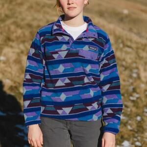 Patagonia Synchilla Snap-T Pullover Geometric Aztec Guatemalan Tango Size Small